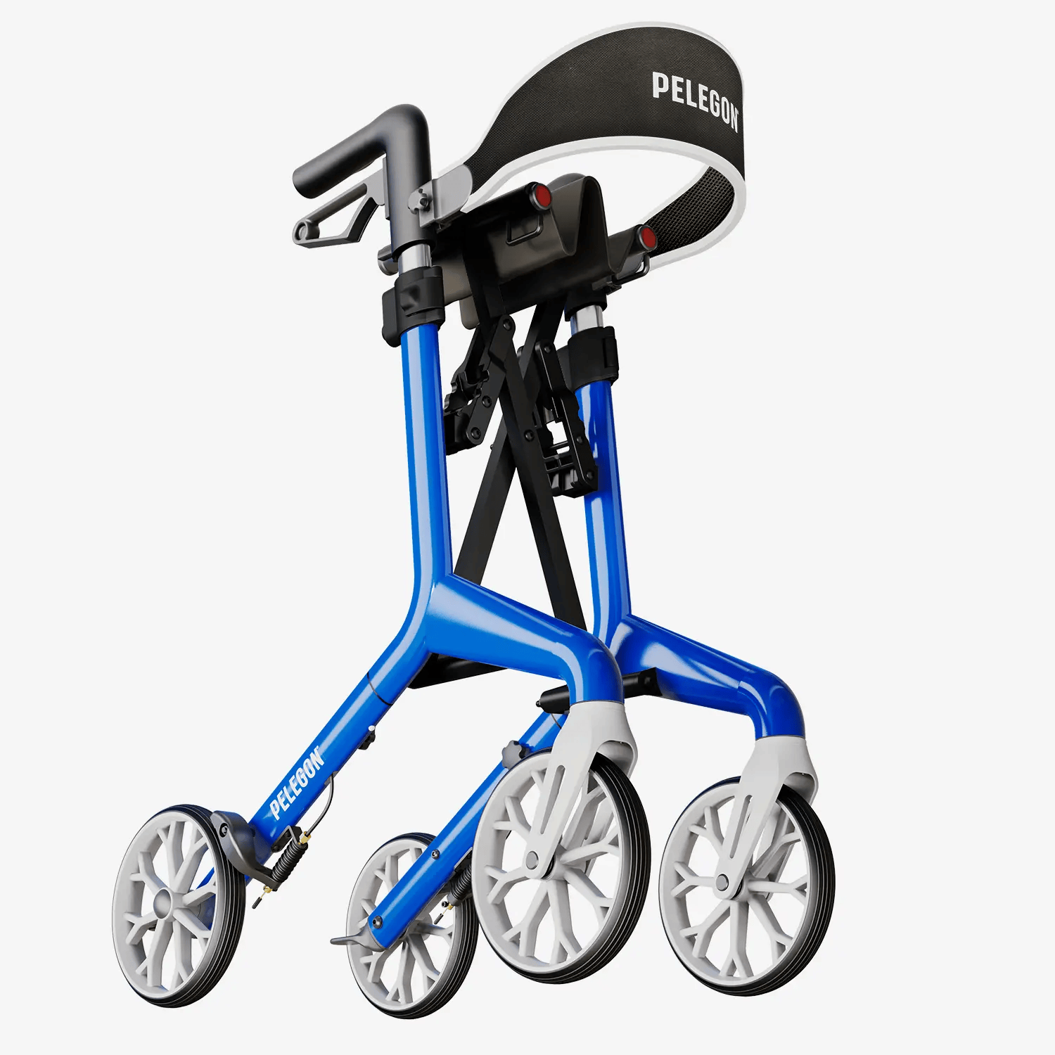 Blue rollator with black handle and seat on a white background | Royal Blue