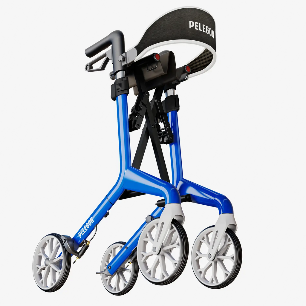 Blue rollator with black handle and seat on a white background | Royal Blue