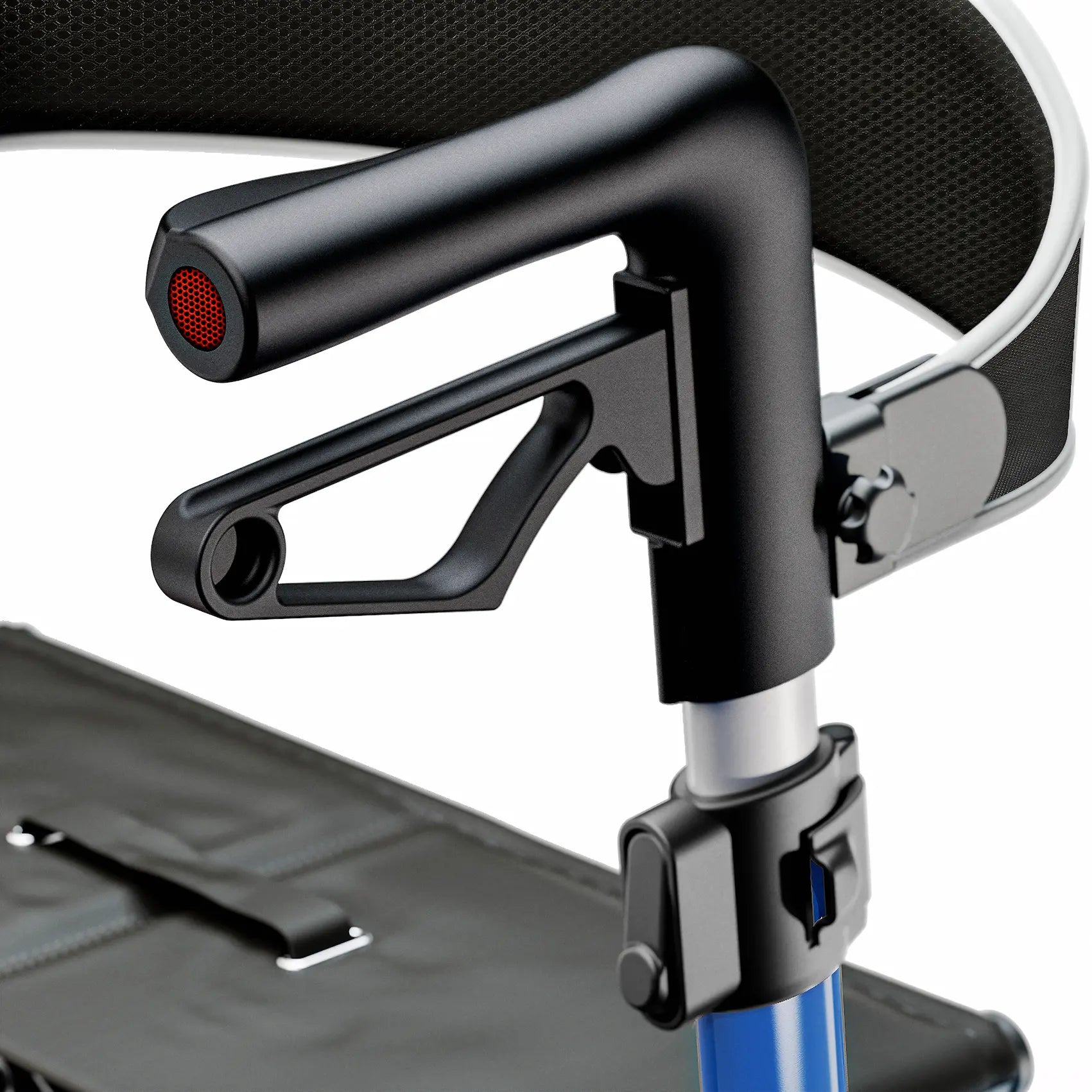 Blue rollator with black handle and seat on a white background | Royal Blue