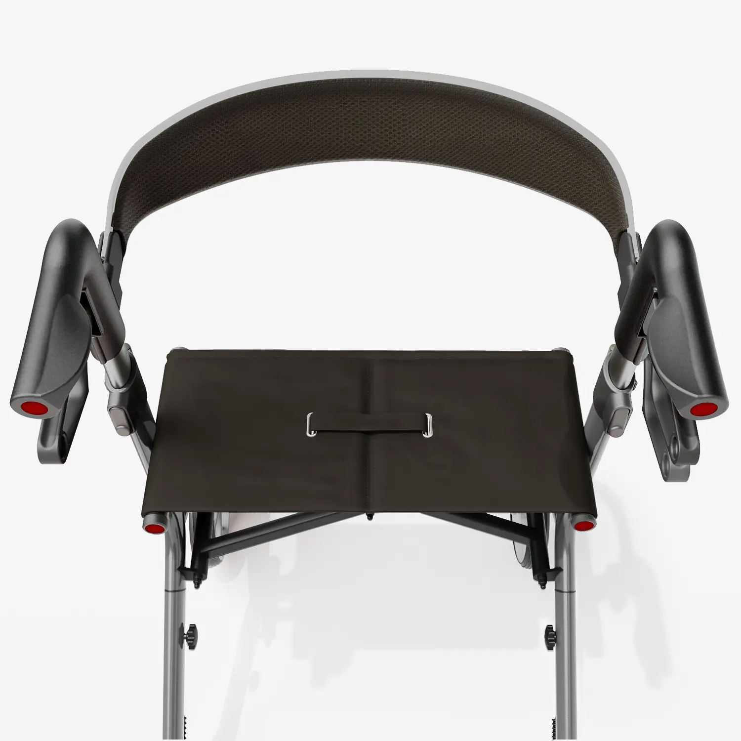 Pelegon Grey rollator with black handle and seat on a white background | Granite Grey