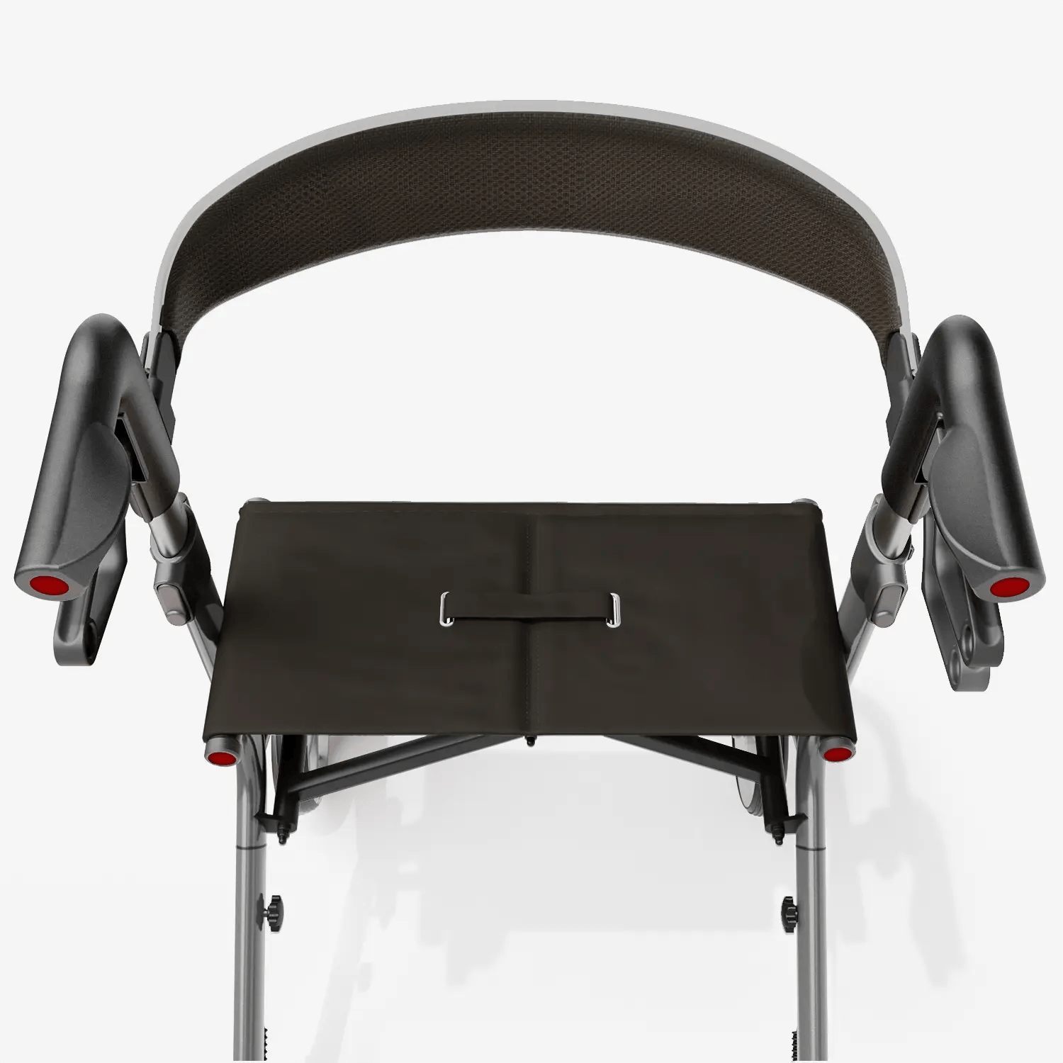 Pelegon Grey rollator with black handle and seat on a white background | Granite Grey