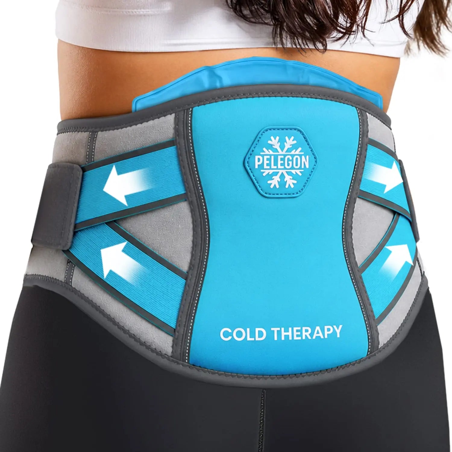 Pelegon lumbar cooling wrap with removable flexible gel pack