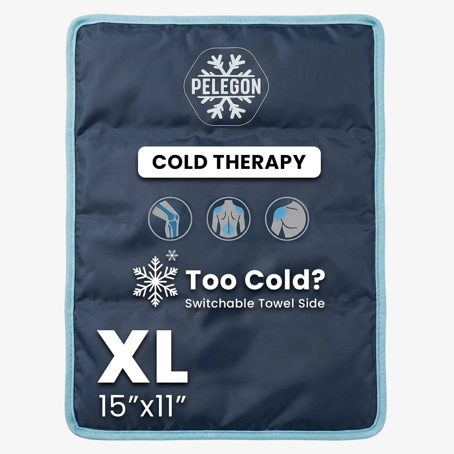 Pelegon reusable flexible gel ice pack with soft fabric surface