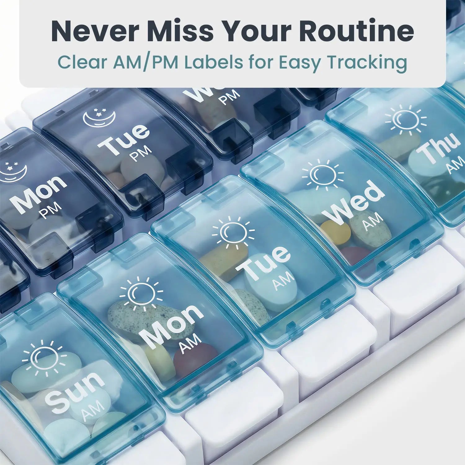 AM/PM Weekly Pill Organizer (7-Day) | Pelegon