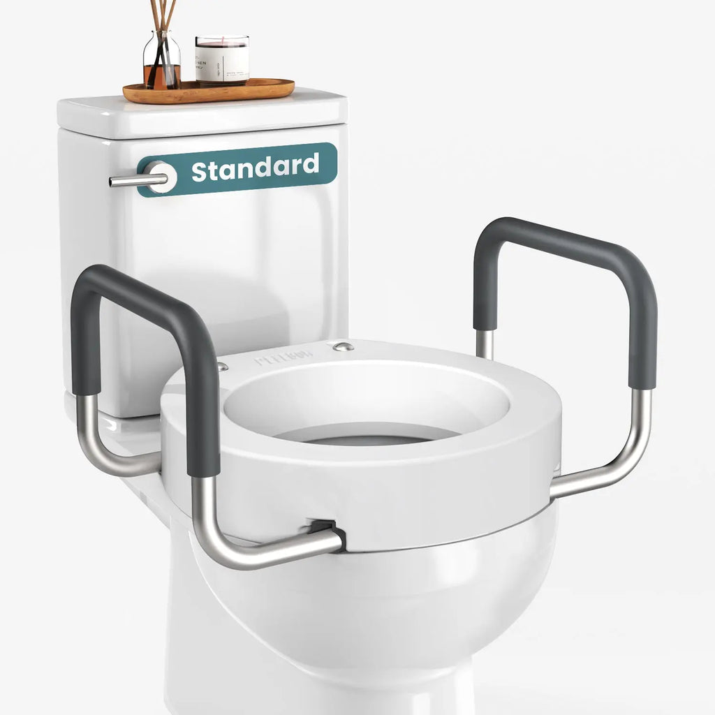 Raised Toilet Seat With Handles (300lb) | Pelegon