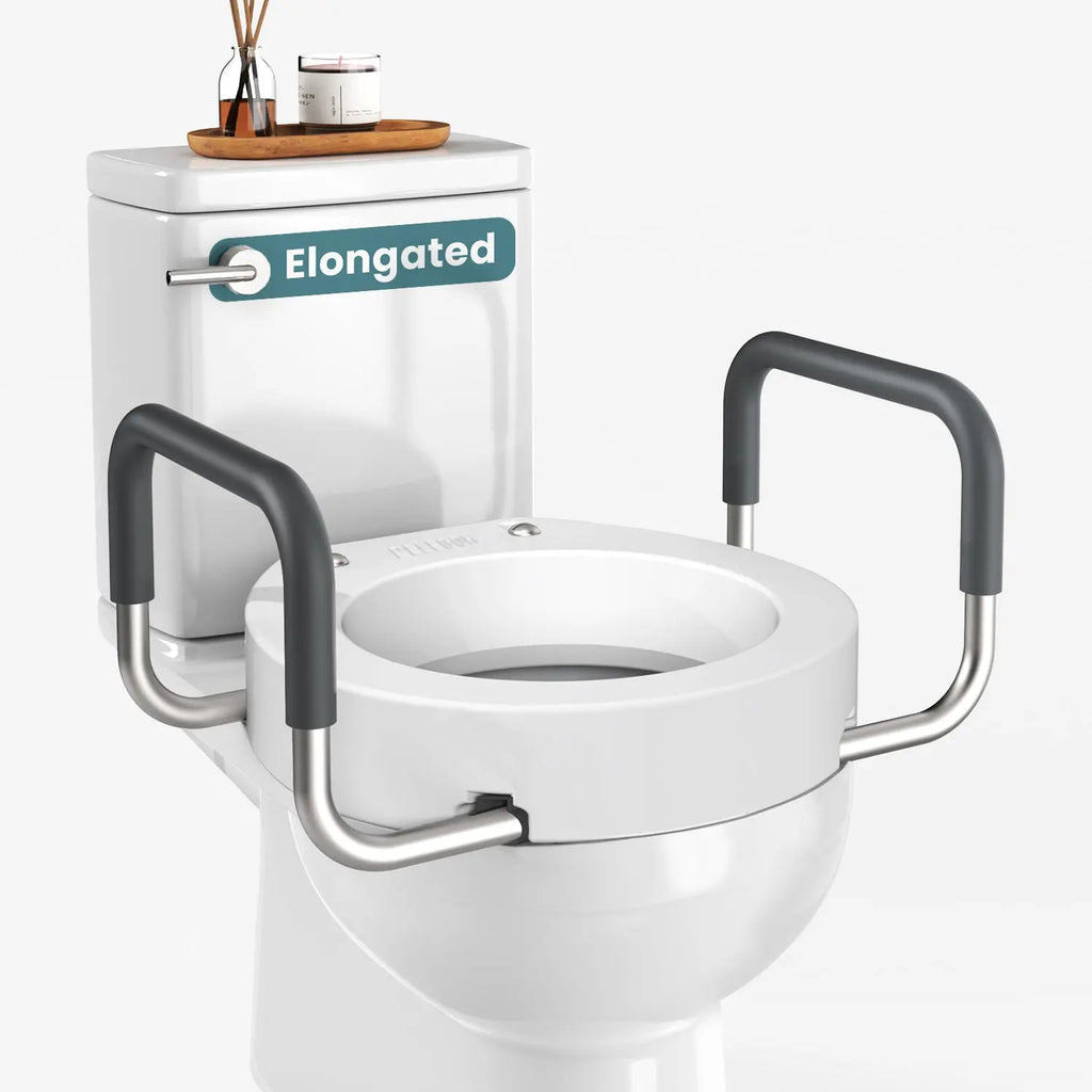 Raised Toilet Seat With Handles (300lb) | Pelegon