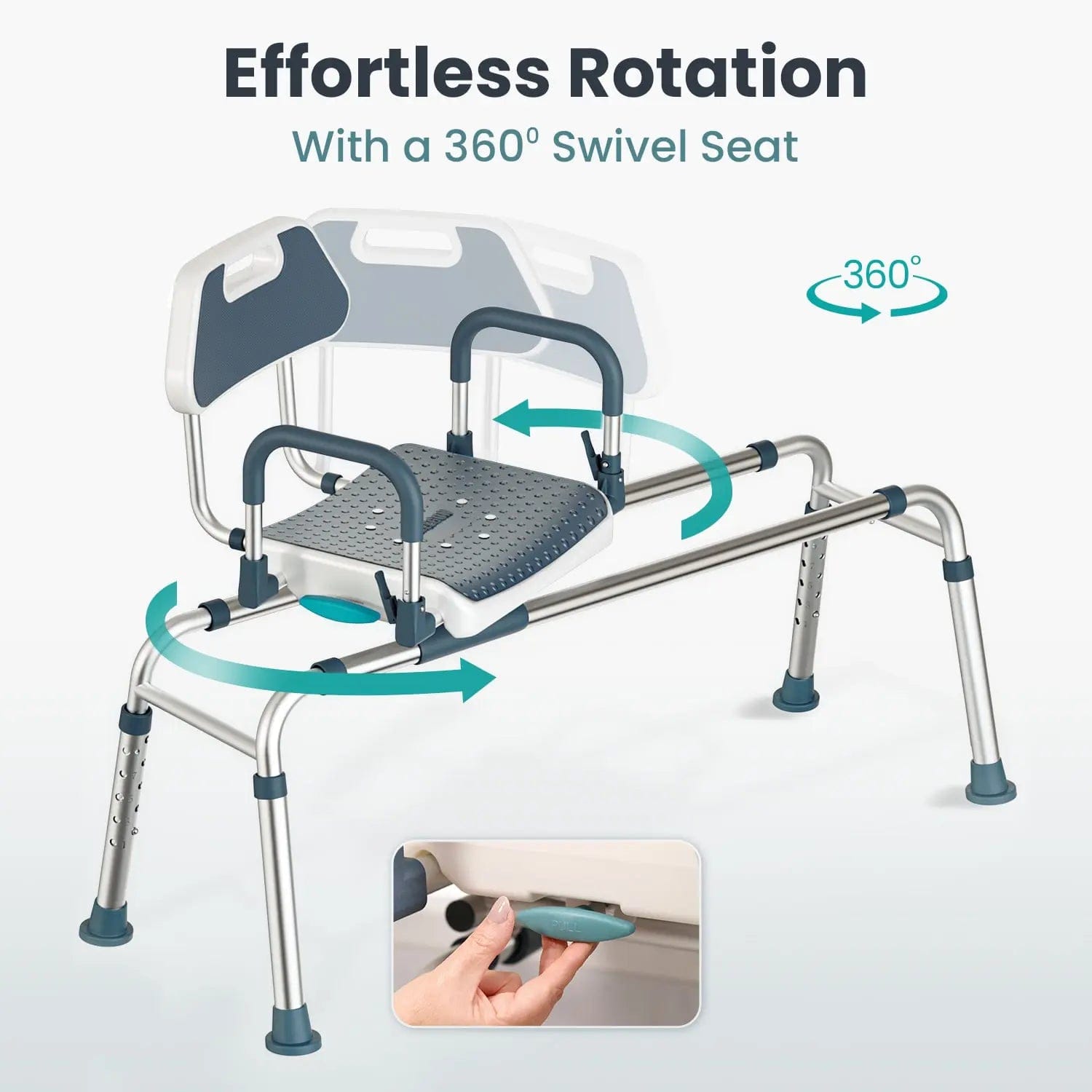 Swivel Shower Chair Transfer Bench | Pelegon  | Dark Blue