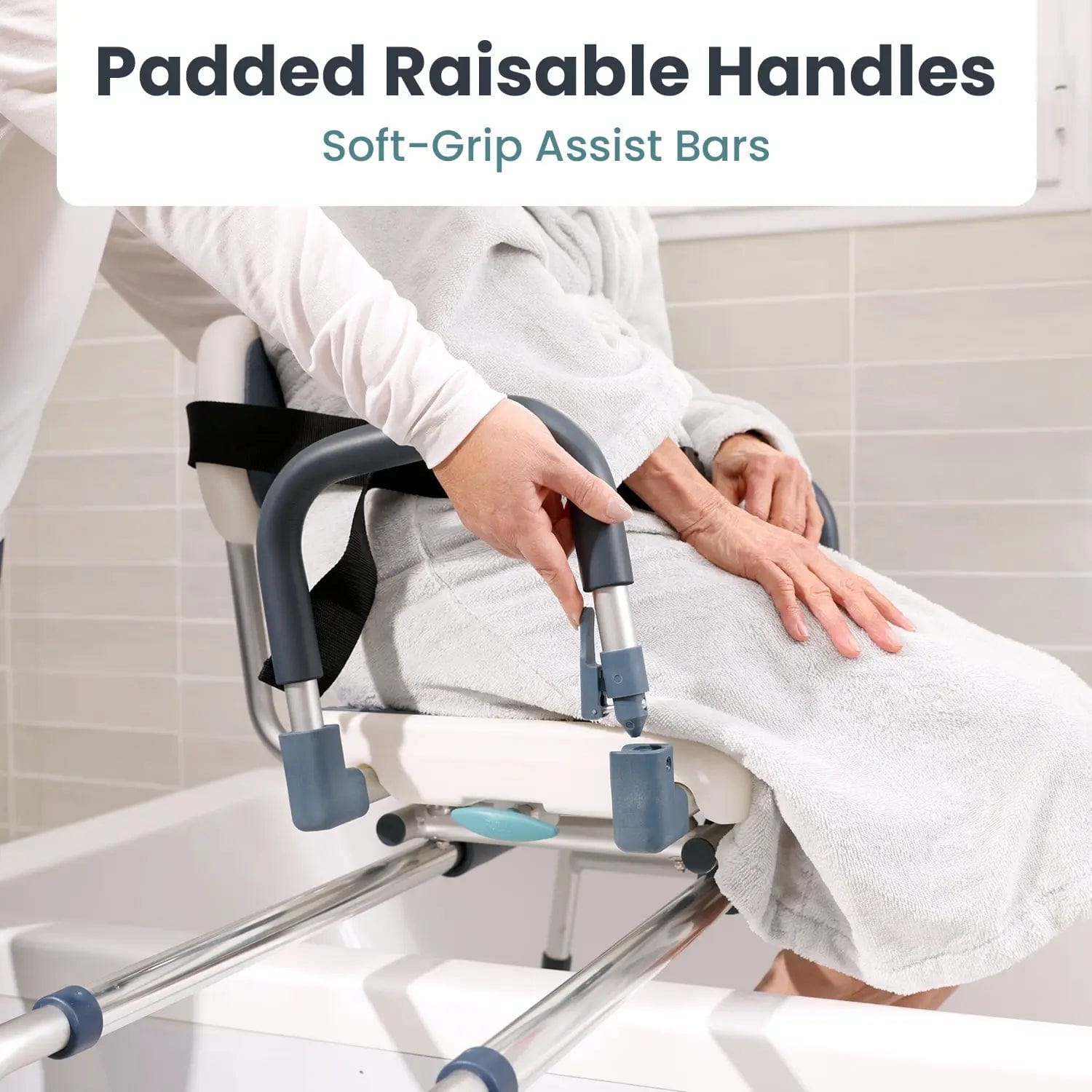 Swivel Shower Chair Transfer Bench | Pelegon  | Dark Blue