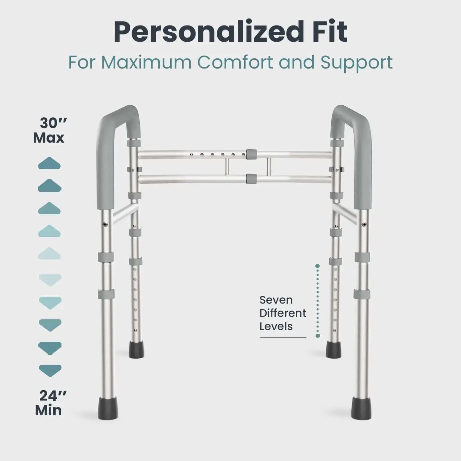 Toilet Safety Rail (350lb)Pelegon LLC Gray