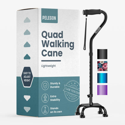 Quad Cane with 4 Prong Base (300lb Capacity)