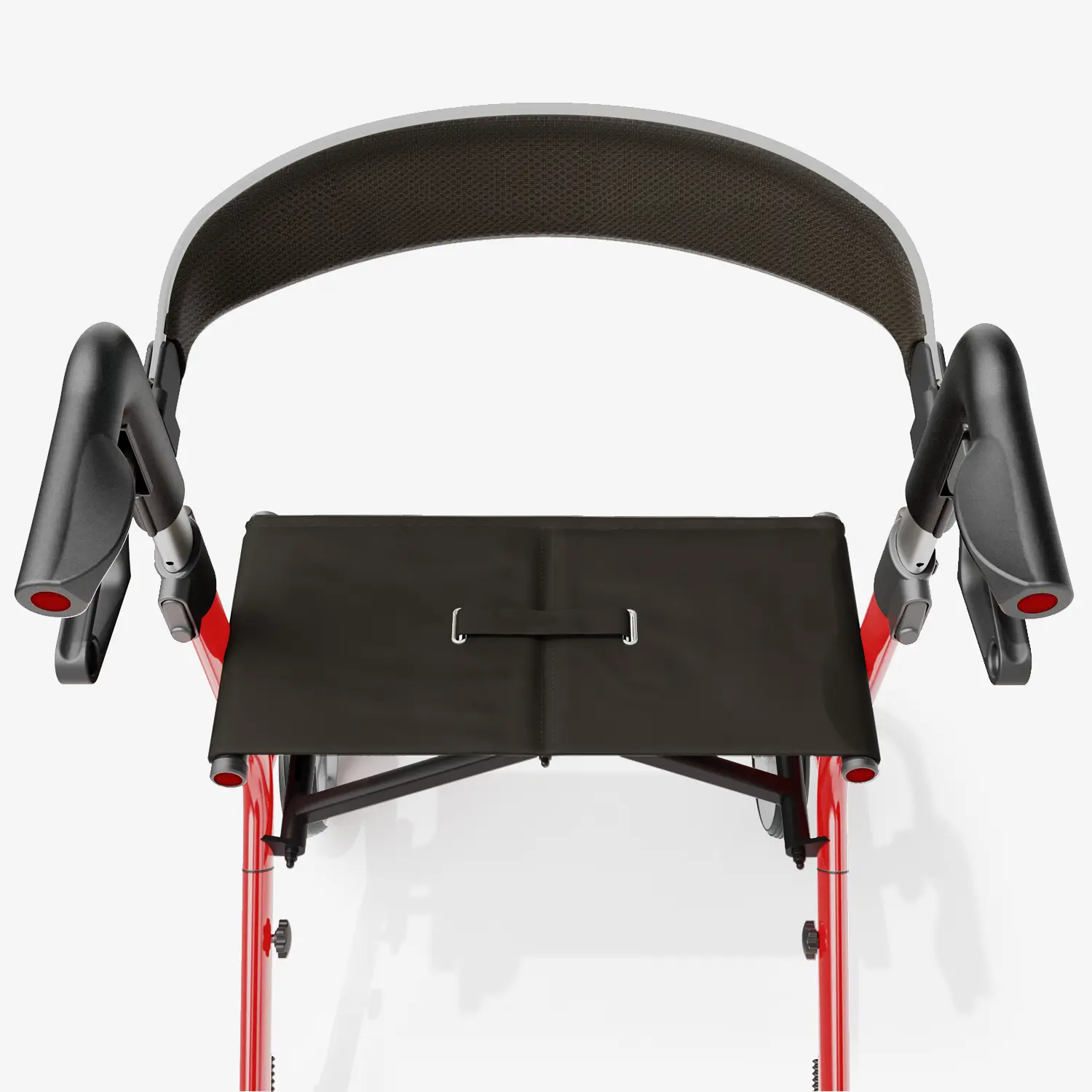 Red and black stroller canopy on a white background | Strawberry Red