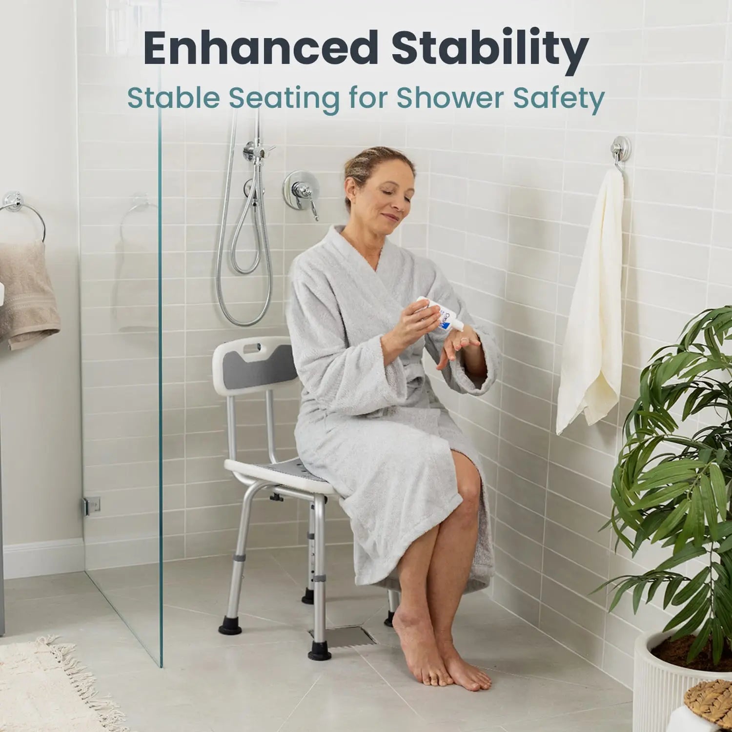 Adjustable Shower Chair with Backrest | Pelegon