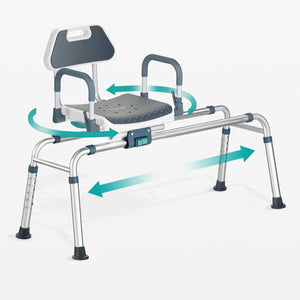 Swivel Shower Chair Transfer Bench | Pelegon | Dark Blue
