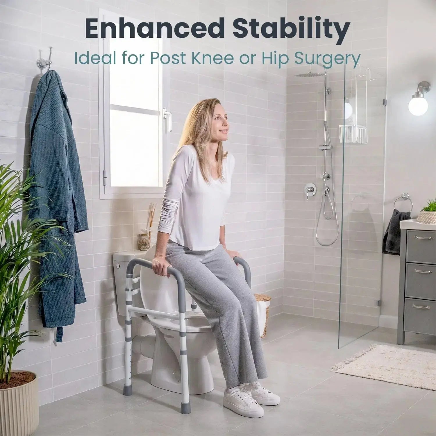 Toilet Safety Rail (350lb)Pelegon LLC White/Gray