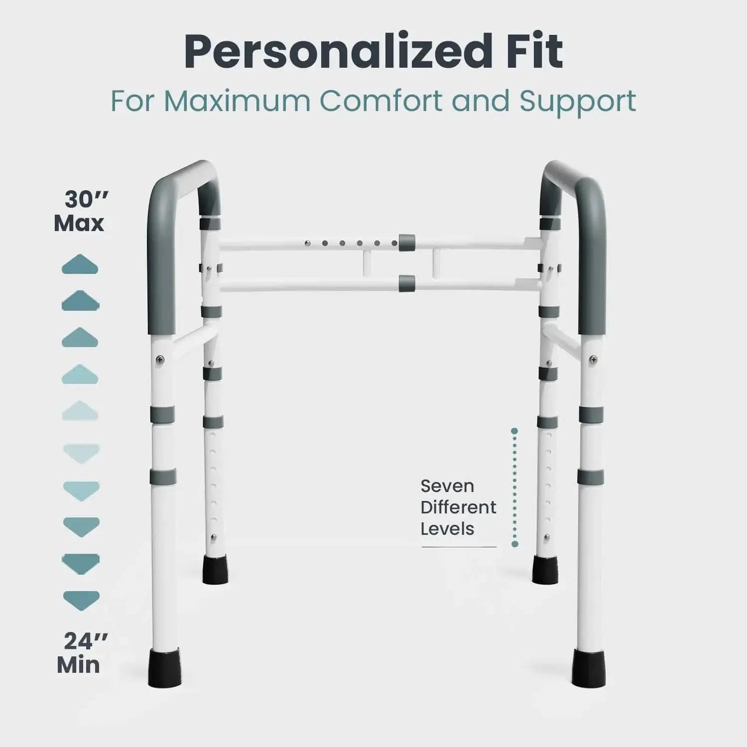 Toilet Safety Rail (350lb)Pelegon LLC White/Gray