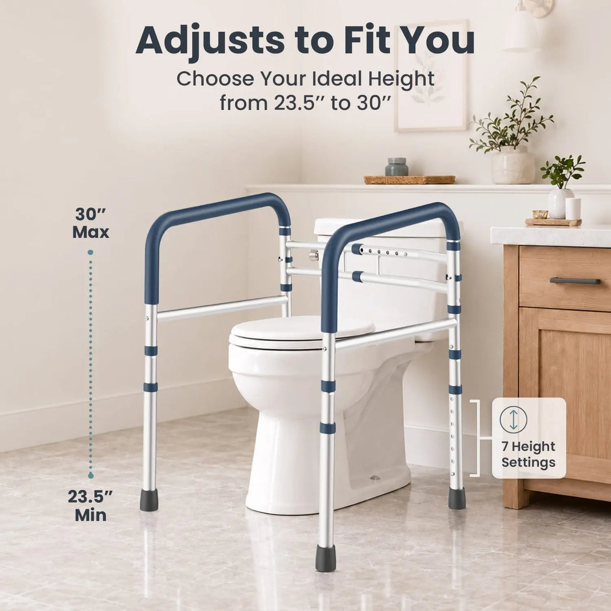 Toilet Safety Rail (350lb) Pelegon LLC Dark Blue