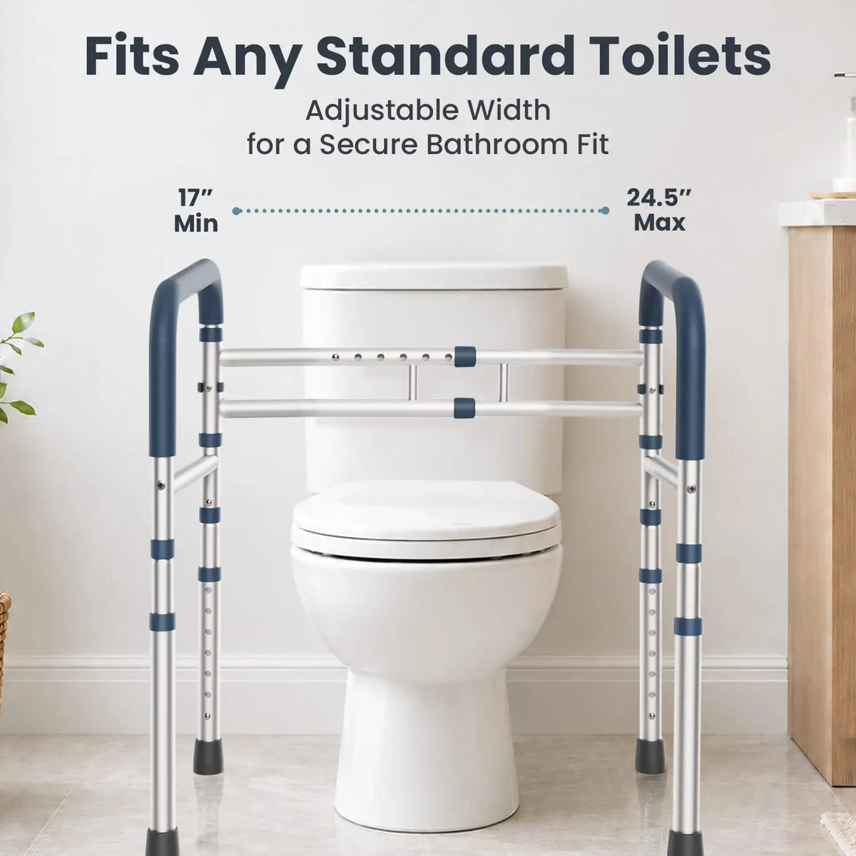 Toilet Safety Rail (350lb) Pelegon LLC Dark Blue