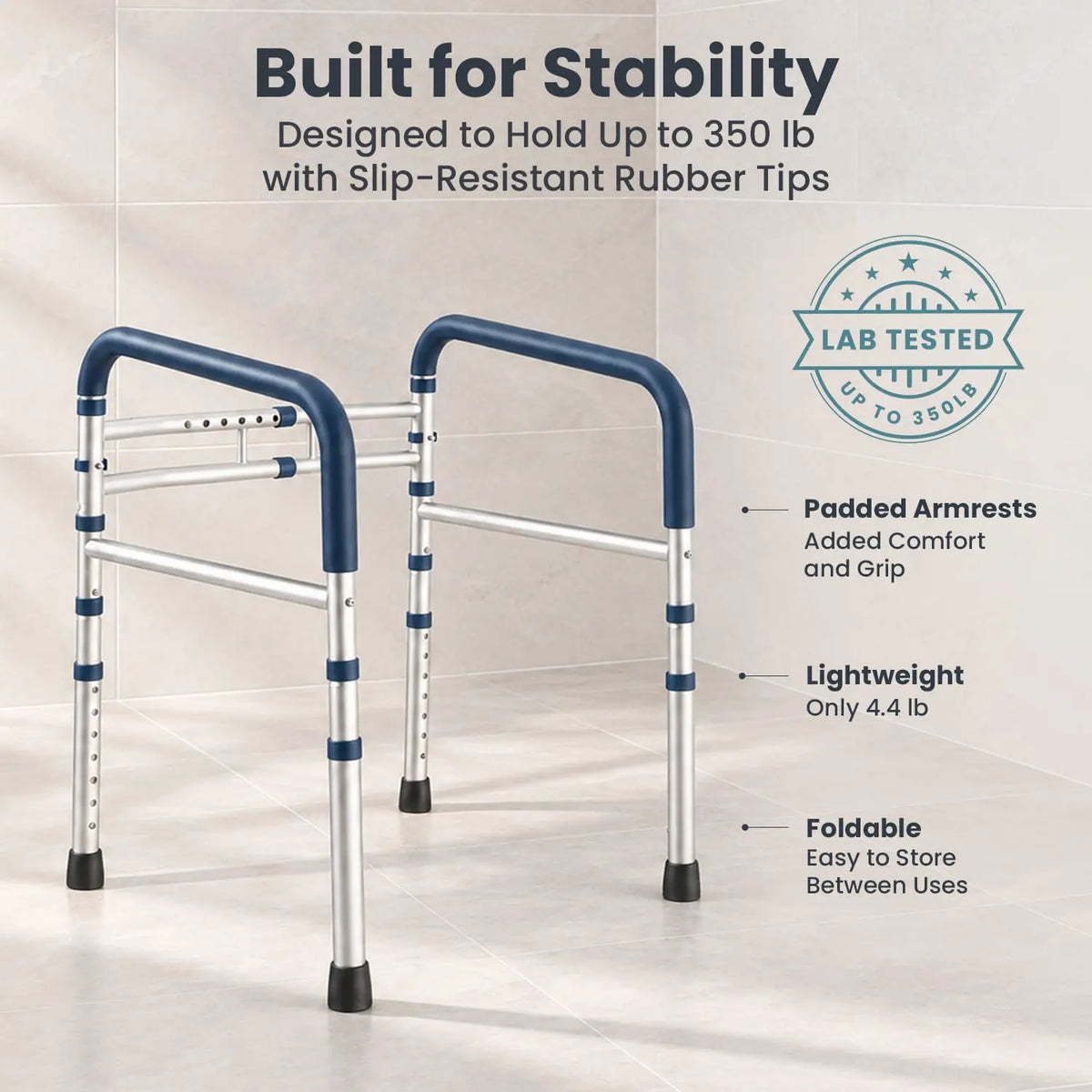 Toilet Safety Rail (350lb) Pelegon LLC Dark Blue