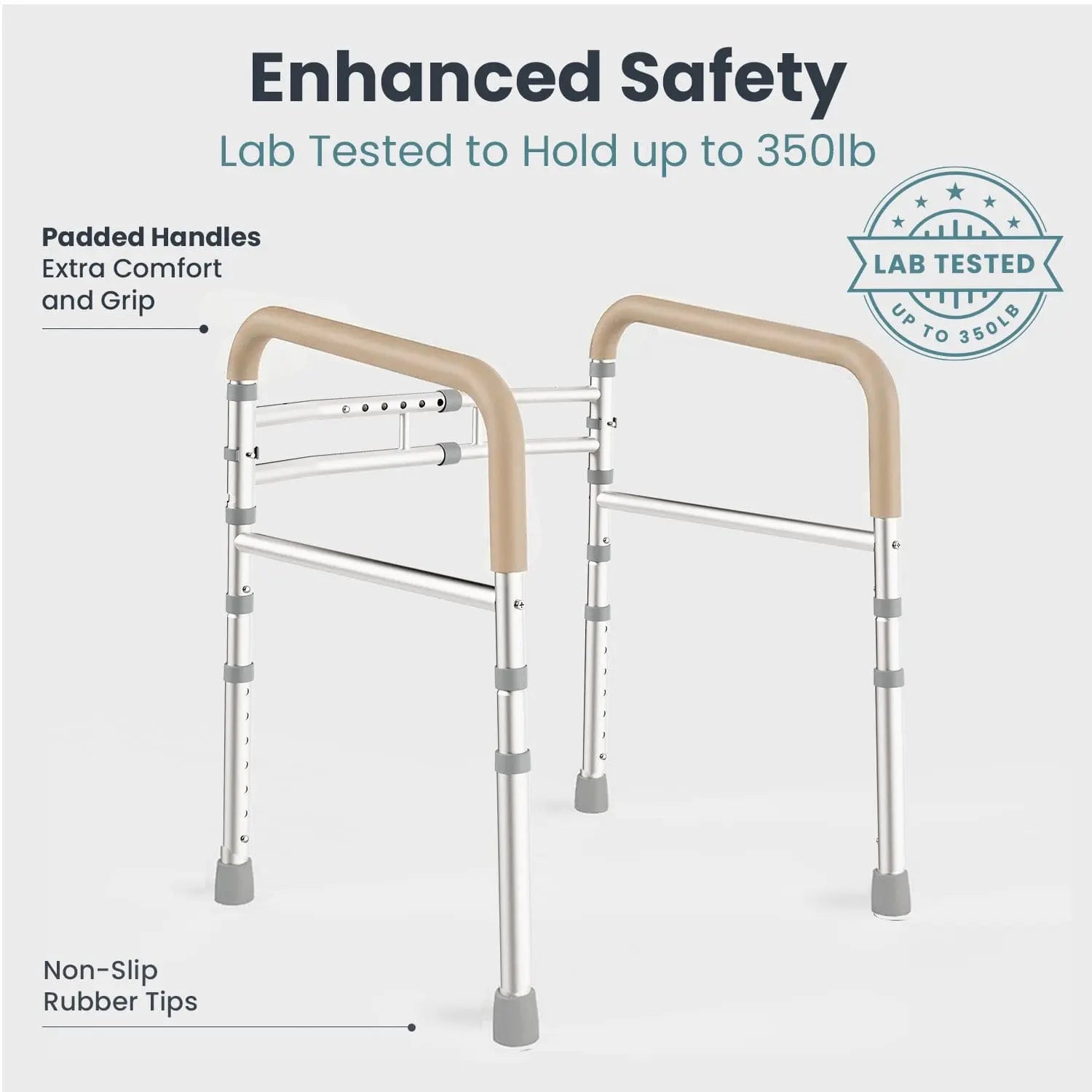 Toilet Safety Rail (350lb)Pelegon LLC Beige