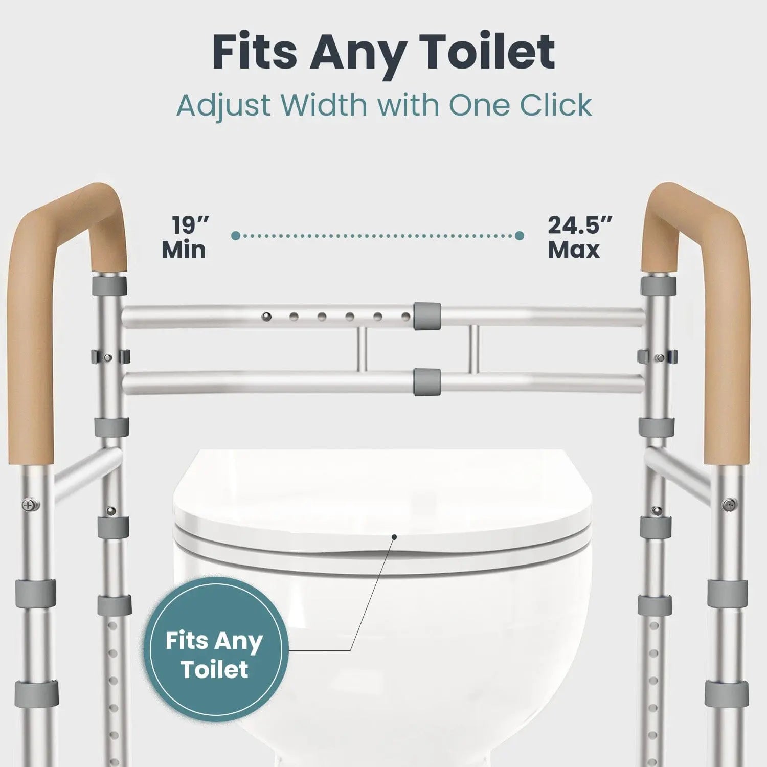 Toilet Safety Rail (350lb)Pelegon LLC Beige