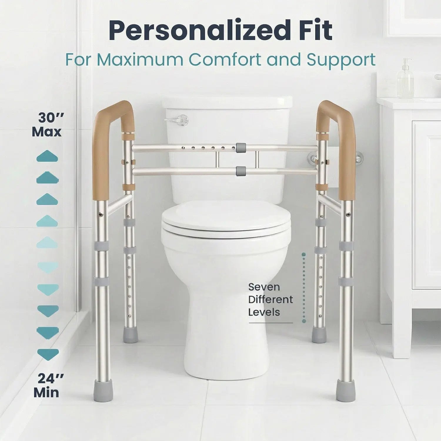 Toilet Safety Rail (350lb)Pelegon LLC Beige