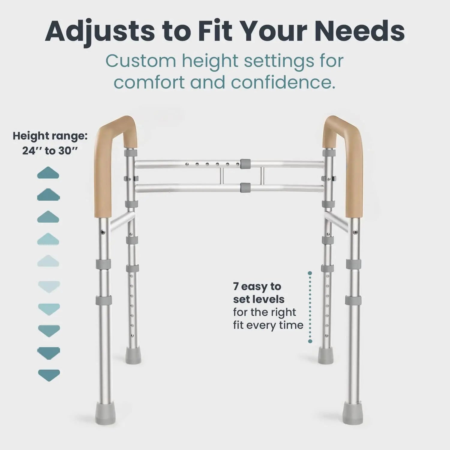 Toilet Safety Rail (350lb)Pelegon LLC Beige