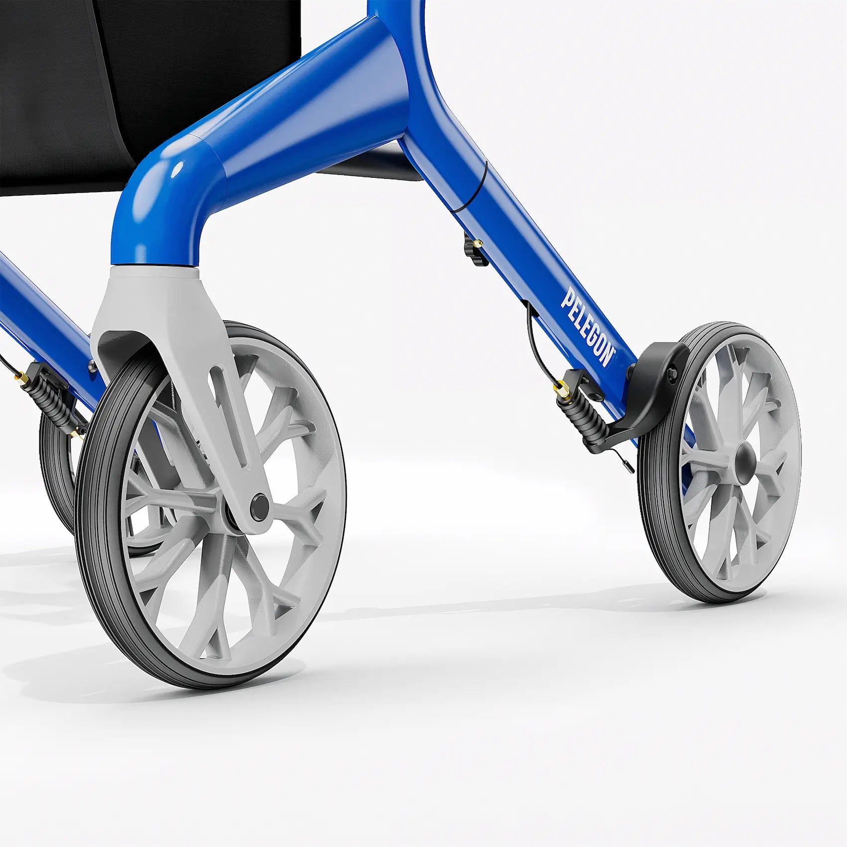 Blue rollator with black handle and seat on a white background | Royal Blue